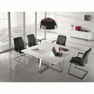 Bureau de direction design SEVENTIES - plateau en verre teinté - LAS - 3 tailles disponibles avec retour en option_6