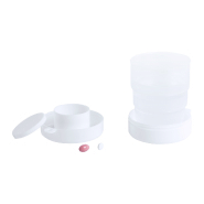Mug pliable en plastique - avec pilulier et mousqueton - 220 ml - couleur blanc_6