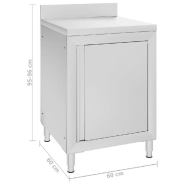 Vidaxl table de travail commerciale avec armoire 60x60x96 cm inox 147229_6