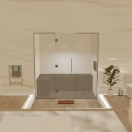 Kit de construction cabine de hammam - Paroi vitrée à carreler 180x120 avec générateur vapeur et accessoires inclus_6