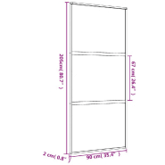 Vidaxl porte coulissante doré 90x205 cm verre esg clair et aluminium 155149_6