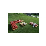 Salon intérieur/extérieur modulable - structure en teck massif certifiée FSC - coussins en mousse HR_6