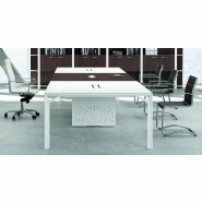 Grande table de réunion X8 avec pieds Design Officity. - Anthracite, Noyer canaletto, 420_6