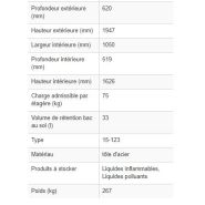 219796w - Armoire de sécurité coupe-feu 15 minutes - Type Express 15-123 - Conforme EN 14470-1_6