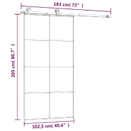 Vidaxl porte coulissante et kit de quincaillerie 102,5x205cm verre esg 3152143_6
