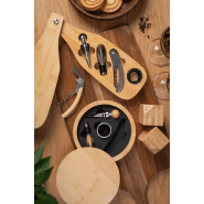Set à vin en acier inoxydable - avec tire-bouchon, bouchon, embout et boîte en bambou en forme de bouteille_6