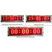 Afficheur lumineux LED pour afficher heure, date, température(s), chronomètre - MHD - MHDC - MHDT et MHD2T_6