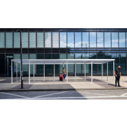 Abri bus Medium - Modulaire et personnalisable avec bois, verre et métal_6