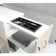 Ensemble de 4 postes Ogi A avec maxi caissons - MDD - Blanc, Wenge_6