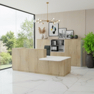 Bureau d'accueil mixte avec PMR Delta Plus - Mobel Linea - Droite, Chêne veiné_6