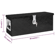Vidaxl boîte de rangement noir 60x23,5x23 cm aluminium 152249_6