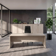 Bureau de direction TAK plateau rectangulaire - Mobel Linea - 160, Acacia clair_6