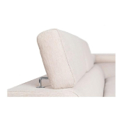 Canapé d'angle méridienne gauche RINO convertible beige avec coffre de rangement - pieds laqués noirs - 3 têtières réglables et 2 coussins déco_6
