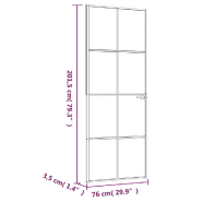 Vidaxl porte d'intérieur blanc 76x201,5 cm trempé verre aluminium fin 153670_6