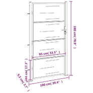 Vidaxl portail de jardin 100x180 cm acier inoxydable 376484_6