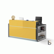 Banque d'accueil lumineuse avec étagère- Ofitres - 197, Droite, Jaune brillant_6