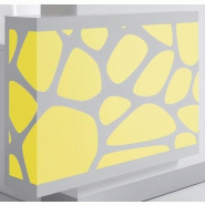 Banque d'accueil lumineuse Organic avec accès PMR - MDD - Blanc brillant, Droite_6