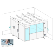 Cabine d'atelier en kit avec plafond idéal dans les zones urbaines - Novokit - 1 module 3 faces sur mur_6