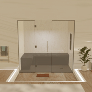 Kit de construction cabine de douche hammam - Paroi vitrée à carreler 200x120 avec générateur vapeur inclus_6