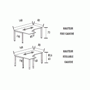 Bureau d'angle compact - hauteur fixe ou réglable - So Vera_6