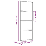 Vidaxl porte coulissante doré 76x205 cm verre esg dépoli et aluminium 155187_6