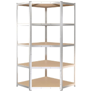 Vidaxl étagère à 5 niveaux 3 pcs argenté acier et bois ingénierie 3154206_6