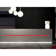 Banque d'accueil lumineuse droite SALVE - Design contemporain avec éclairage LED et finition bois laqué_6