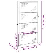 Vidaxl portail de jardin 100x200 cm acier inoxydable 376491_6