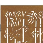 Vidaxl portail de jardin 85x175 cm acier corten design de bambou 153236_6