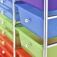 Vidaxl chariot rangement mobile à 15 tiroirs xxl multicolore plastique 320410_6