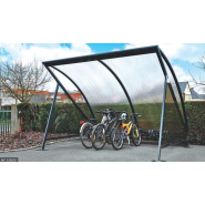 Abri-vélos Demi-Lune - robuste et élégant pour le rangement des deux-roues, avec bardages latéraux et range-vélos intégré_6