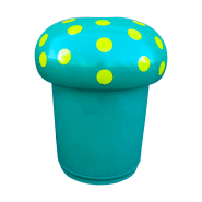Poubelle ludique champignon extérieure - 90L - plastique recyclable en polyéthylène - résistante aux UV et personnalisable_7