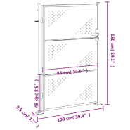 Vidaxl portail de jardin 100x150 cm acier inoxydable 376489_6
