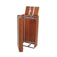 Corbeille publique Séville 100 L - acier galvanisé et bois exotique - rectangulaire ou octogonale_6