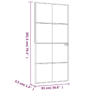 Vidaxl porte d'intérieur blanc 93x201,5 cm trempé verre aluminium fin 153672_6