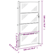 Vidaxl portail de jardin 100x180 cm acier inoxydable 376490_6