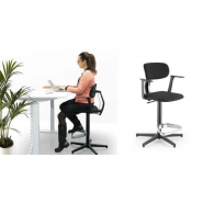 Fauteuil de bureau ergonomique ERGOKI - pour positions assis, assis-debout et debout - dossier réglable et assise flexible_6