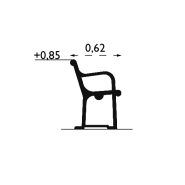 Banc public Gripsholm réf 8037041 - Hags - brun/noir, 1900 mm de long_6