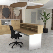 Bureau d'accueil Tono - Mobel Linea. - 80, Alu, Chêne veiné_0