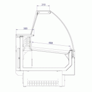 Vitrine réfrigérée avec service-arrière 250 x 98 cm et réserves réfrigérées_6