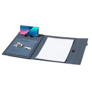 Porte-documents RPET - Polyester 600D format A4 avec support mobile pliable et bloc-notes 20 feuilles_6