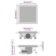 Vidaxl drain de douche avec couvercle 2 en 1 23x23 cm acier inoxydable 145995_6