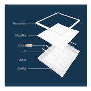 Dalle led 600x600 48w 6000k chip osram - réf bacosr486k_6