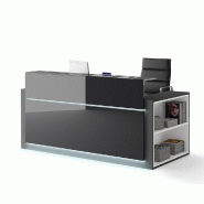 Banque d'accueil d'Ofitres, lumineuse avec étagère - 157, Droite, Non_6