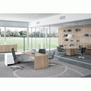 Bureau de direction T45 - Quadrifoglio - Plateau anti-rayures et pieds panneaux avec caisson 3 tiroirs_6