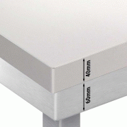 Table inox de découpe avec plan blanc - Profondeur 600 mm | Ggm - 1000_6