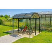 Abri vélos - modèle Vision - structure en tube carré et toiture polycarbonate_7