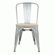 Chaises en acier avec assise en bois - Lot de 4 - GM642 | Bolero_6