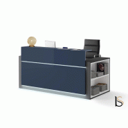 Banque d'accueil lumineuse avec étagère- Ofitres - 177, Droite, Bleu brillant_6
