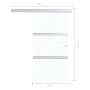 Vidaxl porte coulissante butées souples verre esg aluminium 90x205 cm 288062_6